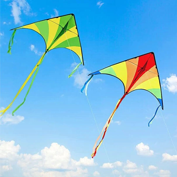 CS Kites 雙彩虹特技風箏在藍天飛翔，適合拍攝觀察日記